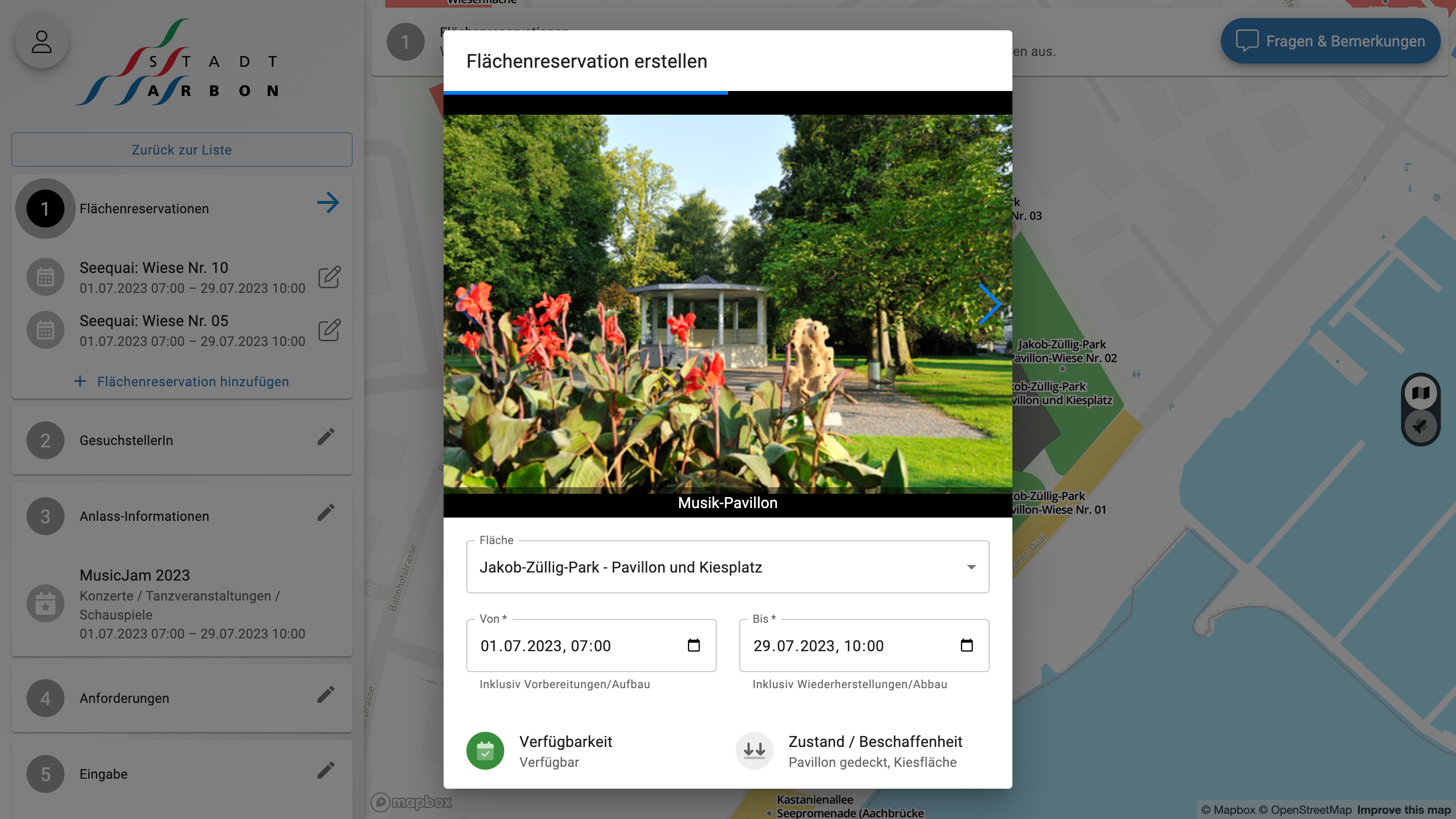 Gesuchsteller Fläche Wählen